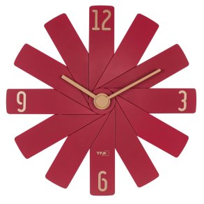TFA Clock in the box red Wall Clock