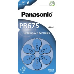 Panasonic PR 675 Zinc Air 6 pcs. Hearing Aid Cells