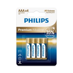 1x4 Philips Premium Alkaline AAA Batterie