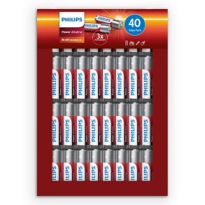 1x40 Philips Power Alkaline AA Batterie Vorteilspack