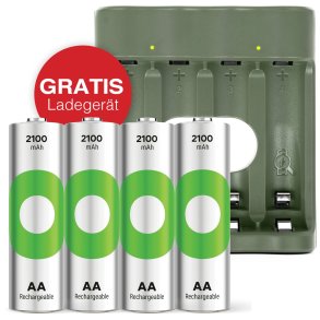 GP ReCyko 4-Port USB Charger B441 incl. 4xAA 2100mH batteries