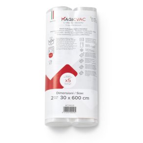 MagicVac 2 Vakuumierfolienrollen mit Label 30 cm x 6 m