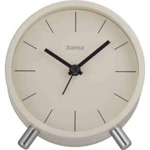 Hama Radio Clock Flores analogue w/o ticking, grey/beige   222229