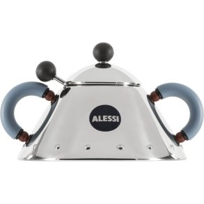 Alessi Sugar Bowl with spoon light blue 9097