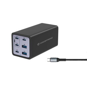Conceptronic OZUL06BE 6-Port 200W USB-C  Ladegerät