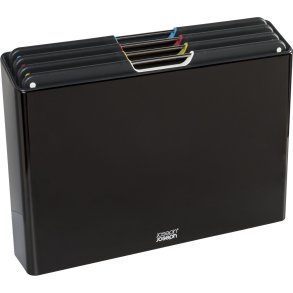 Joseph Joseph Folio SAteel 4-pc Chop.Board Set w.Black SST Case