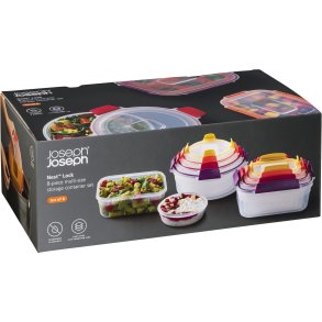 Joseph Joseph Nest Lock 8-Piece Multic.Mixed Food Container Set