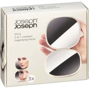 Joseph Joseph Viva beige 2-in-1 Kompakter Vergrößerungsspiegel