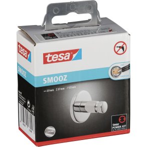 Tesa Smooz Klebehaken 40318 verchromt, rundes Design