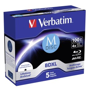 1x5 Verbatim M-Disc BD-R Blu-Ray 100GB 4x Speed inkjet print. JC