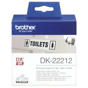Sammenhngende etiket Brother DK22212 Sort/Hvid Hvid
