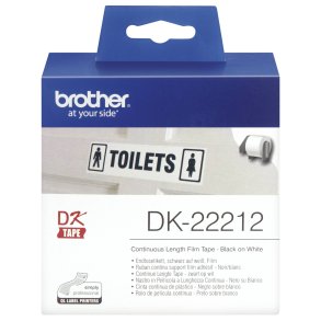 Sammenhngende etiket Brother DK22211 29 mm Sort Sort/Hvid Hvid