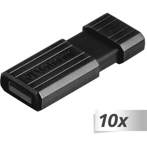 10x1 Verbatim Store n Go    16GB Pinstripe USB 2.0 black    49063