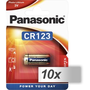 1x10 Panasonic Photo CR-123 A Lithium VPE Inner Box