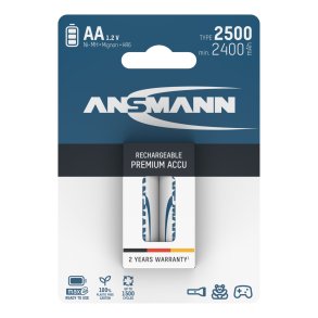 1x2 Ansmann maxE NiMH rech.bat. 2500 Mignon AA 2400 mAh