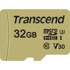 Transcend microSDHC 500S    32GB Class 10 UHS-I U3 V30 + Adapter