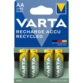100x4 Varta RECHARGE ACCU Recycled 2100 mAH AA Mignon NiMH