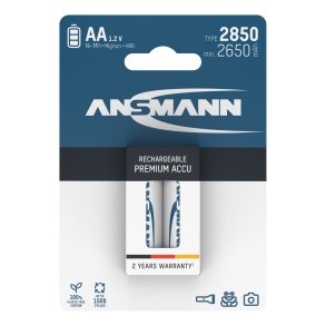 1x2 Ansmann NiMH rech. battery 2850 Mignon AA 2650 mAh