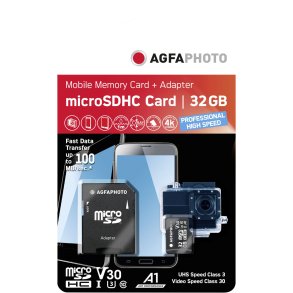 AgfaPhoto MicroSDHC UHS I   32GB Prof. High Speed U3 V30 A1