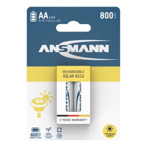 1x2 Ansmann maxE NiMH rech.bat. Mignon AA 800 mAh SOLAR  5035513