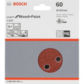Bosch Sanding Pad C 430 D125MM Wood Grit 60 5 pcs.