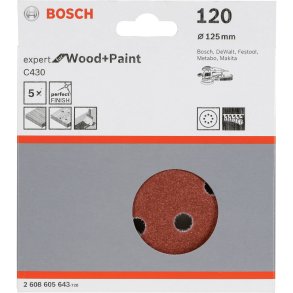 Bosch Sanding Pad C 430 D125MM Wood Grit 120 5 pcs.