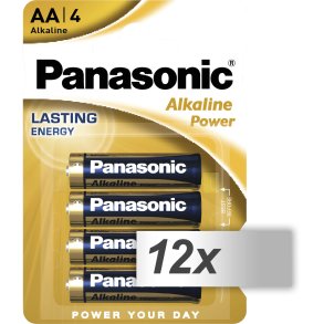 12x4 Panasonic Alkaline Power Mignon LR6 AA