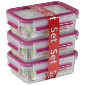 Emsa Food Clip&Close 515582 transp./pink 0,55l 3 piece Set