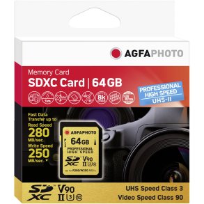 AgfaPhoto SDXC UHS II       64GB Professional High Speed U3 V90