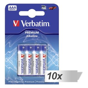 10x4 Verbatim Alkaline battery Micro AAA LR 03            49920
