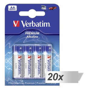 20x4 Verbatim Alkaline battery Mignon AA LR6              49921