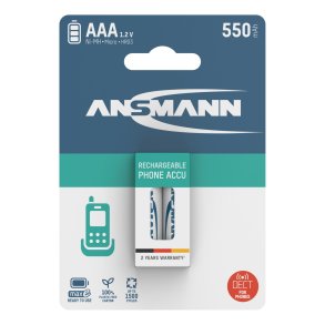 12x2 Ansmann maxE NiMH bat. Micro AAA 550 mAh DECT PHONE
