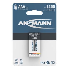 12x2 Ansmann NiMH bat. 1100 Micro AAA 1050 mAh