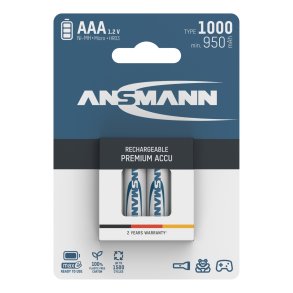 12x4 Ansmann NiMH bat. 1000 Micro AAA 950 mAh