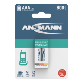 12x2 Ansmann maxE NiMH bat. Micro AAA 800 mAh DECT PHONE