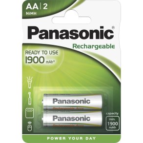 1x2 Panasonic Accu NiMH Mignon AA 1900 mAh Ready to Use