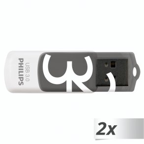 Philips USB 3.0 2-Pack      32GB Vivid Edition Shadow Grey