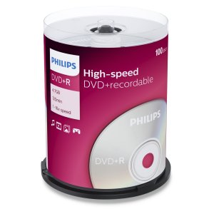1x100 Philips DVD+R 4,7GB 16x SP
