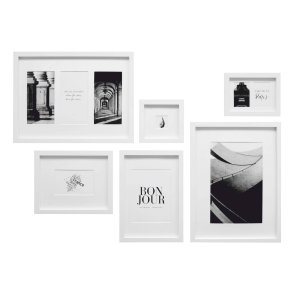Deknudt S46YK1 WALL picture wall with 6 white wooden Frames