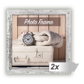 2x1 ZEP Nelson 6 weiß/br.  20x20 Holz Bilderrahmen         V21206