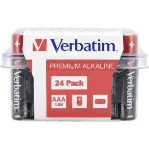 1x24 Verbatim Alkaline battery Micro AAA LR 03 PVC Box    49504