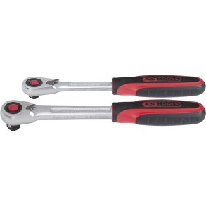 KS Tools SlimPOWER Reversible Ratchetn Set, 2-pcs 1/4 + 1/2