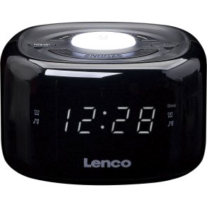 FM Clock Radio med natlys Sort