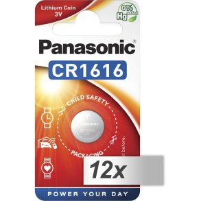 12x1 Panasonic CR 1616 Lithium Power