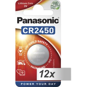 12x1 Panasonic CR 2450 Lithium Power