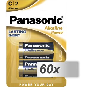 60x2 Panasonic Alkaline Power Baby C LR 14
