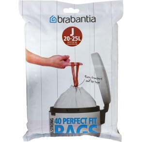 Brabantia PerfectFit Bin Liner Type J 20-25 L, 40 Bags