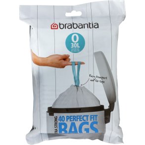 Brabantia PerfectFit Bin Liner Type O 30 L, 40 Bags
