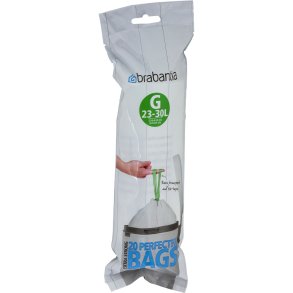 Brabantia PerfectFit Bin Liner Type G 25-30 L, 20 Bags