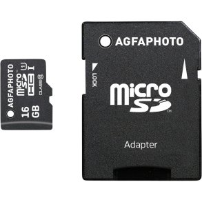AgfaPhoto MicroSDHC UHS-I   16GB High Speed Class 10 U1 + Adapter